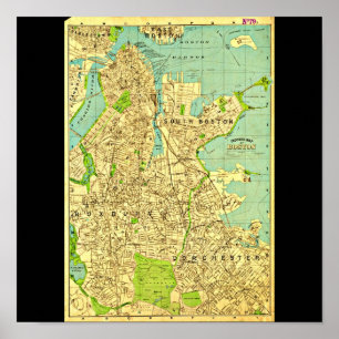 Póster Poster-Vintage Boston Maps-6