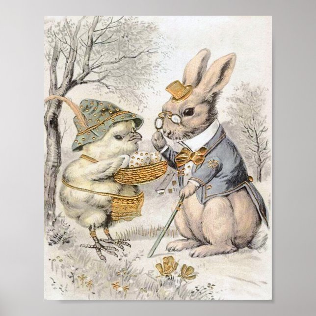 Póster Poster Vintage Bunny and Chick (Frente)
