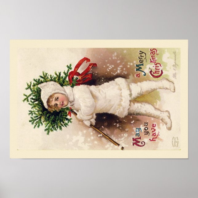 PÓSTER POSTER : VINTAGE CHRISTMAS ILUSTRACION (Frente)