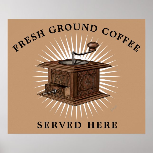 Póster Poster Vintage Coffee Grinder (Frente)