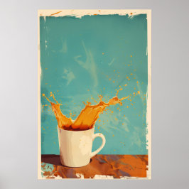 Póster Poster Vintage de café Splash