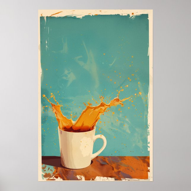 Póster Poster Vintage de café Splash (Frente)