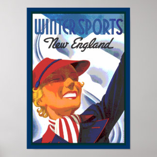 Póster poster vintage de deportes de invierno