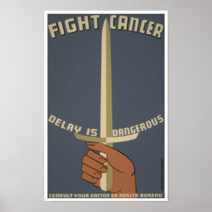 Póster Poster Vintage de Lucha contra el Cáncer WPA