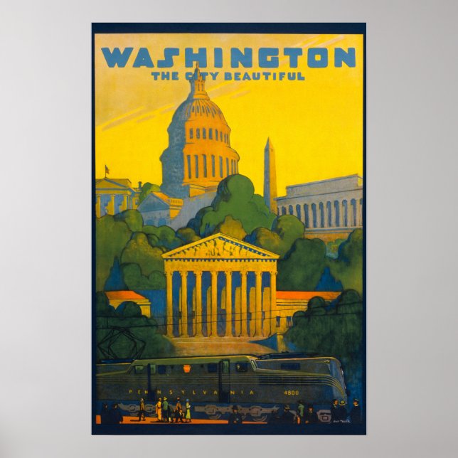 Póster Poster Vintage de Washington DC (Frente)