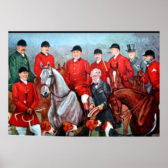 Póster Poster Vintage Fox Hunting (Frente)