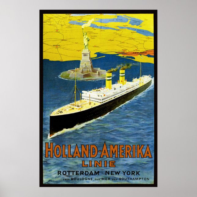 Póster Poster Vintage Holland Amerika (Frente)