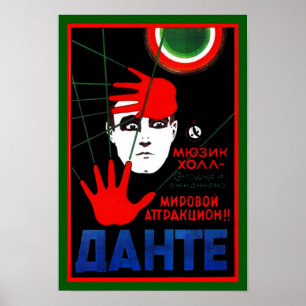 PÓSTER POSTER VINTAGE MAGIC MAN MAGICIAN MANOS ARTISTA PO