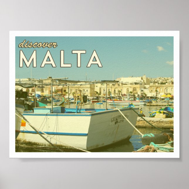 Póster Poster Vintage Malta (Frente)