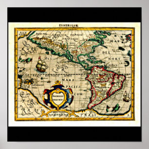 Póster Poster-Vintage Maps-Jodocus Hondius 31