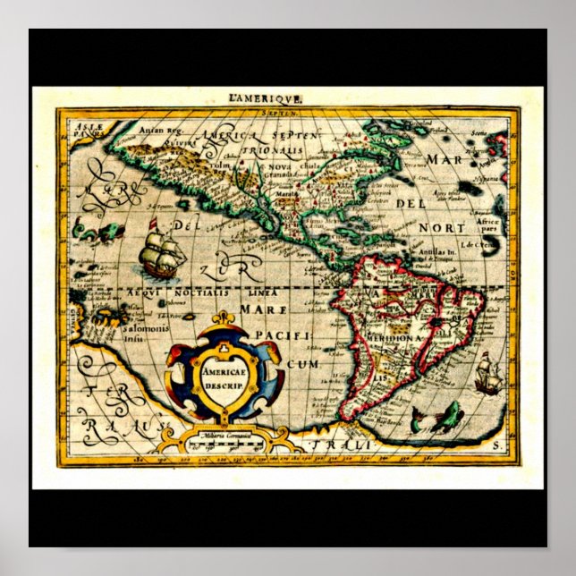 Póster Poster-Vintage Maps-Jodocus Hondius 31 (Frente)