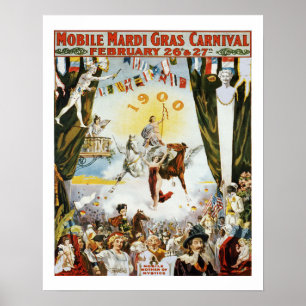 Póster Poster Vintage Mardi Gras