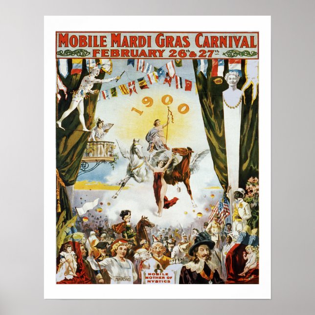Póster Poster Vintage Mardi Gras (Frente)