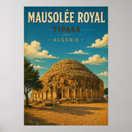 Póster Poster vintage Mausolée Royal de Tipasa - Algérie
