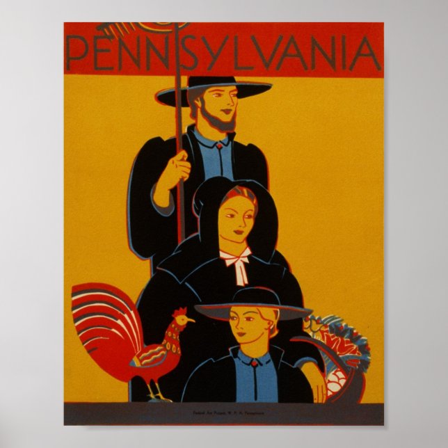 Póster Poster Vintage Pennsylvania (Frente)
