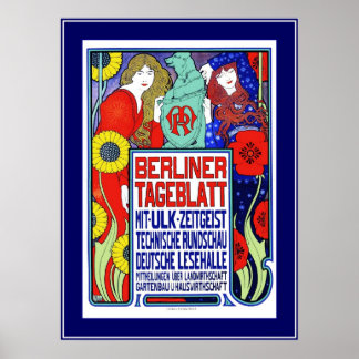 Póster Poster Vintage Plakat newspaper Berliner Tageblatt