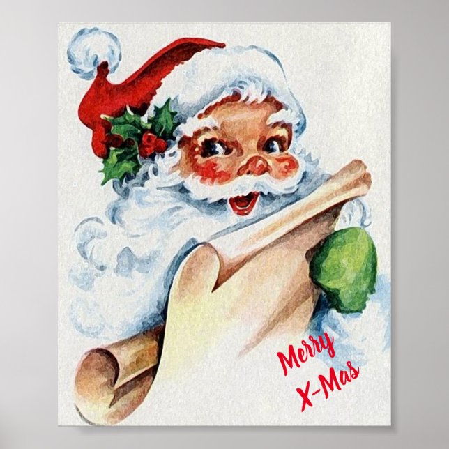 Póster Poster Vintage Santa Claus (Frente)