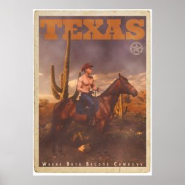 Póster Poster Vintage Texas Cowboy