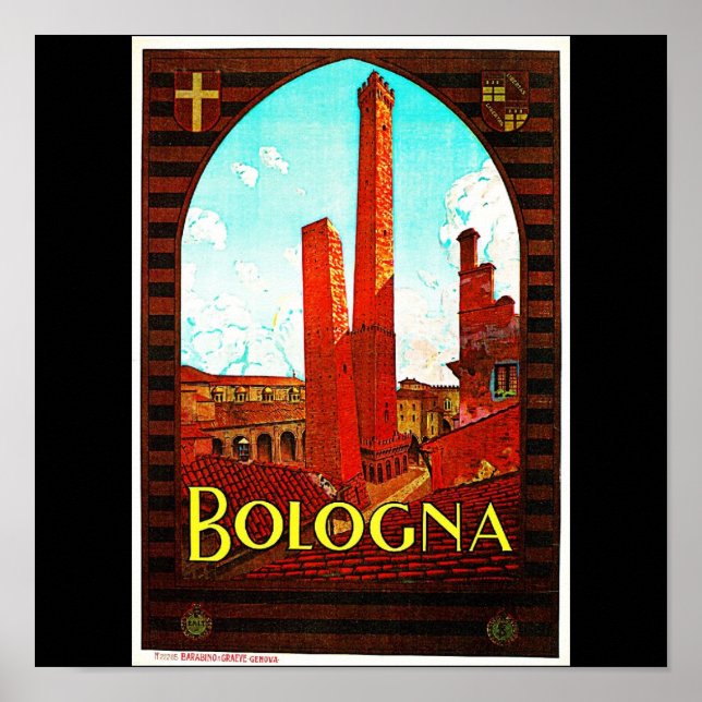 Póster Poster-Vintage Travel-Bolonia (Frente)