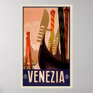 Póster Poster Vintage Travel Venezia Italia