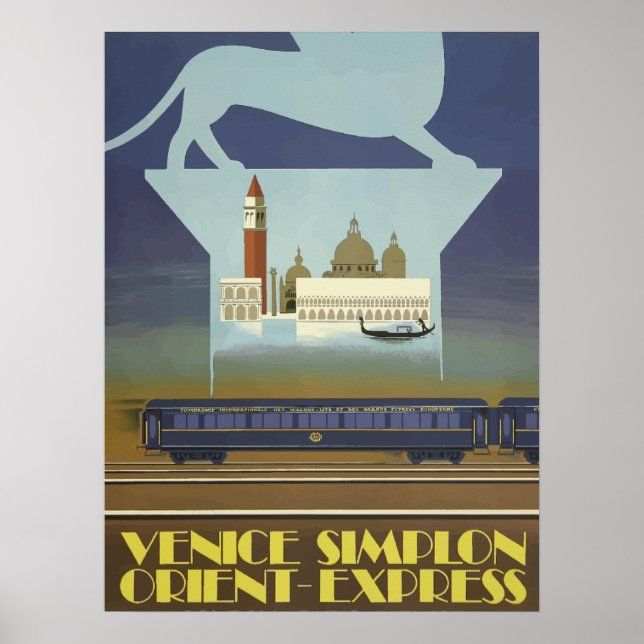 Póster Poster Vintage Travel Venice Orient Express (Frente)