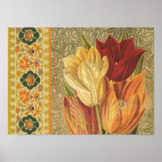 Póster Poster Vintage Tulip Flower