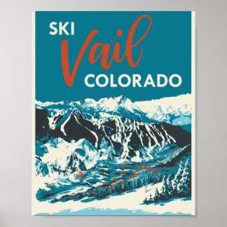 Póster Poster Vintage Vail Ski