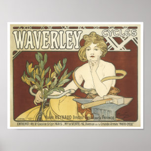 Póster Poster Vintage Waverly Cycles