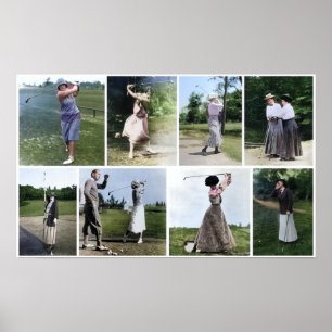 Póster Poster Vintage Women Golfers