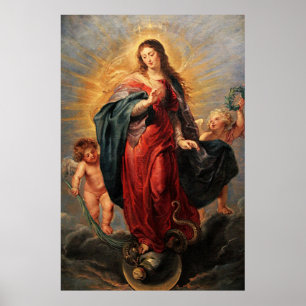 Póster Poster Virgen María del Corazón Inmaculada - Vir