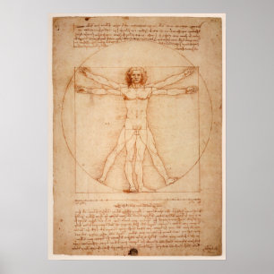 Póster Poster Vitruviano de Leonardo da Vinci