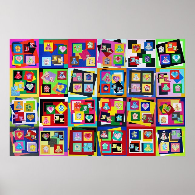 Póster Poster Vivid Origami Art Original Tamaño 20"x30" (Frente)