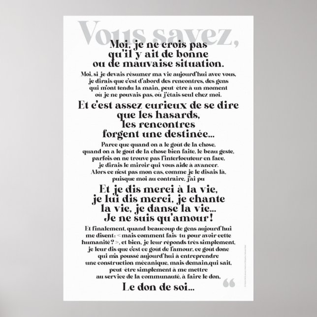 Póster Poster VOUS SAVEZ, (Frente)