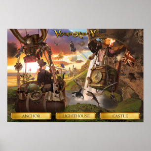 Póster Poster Voyage to Fantasy - Hot Air Balloon
