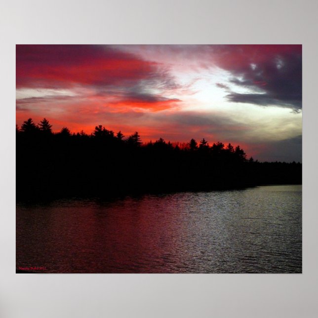 Póster Poster Walden Pond - Nubes rojas profundas (Frente)
