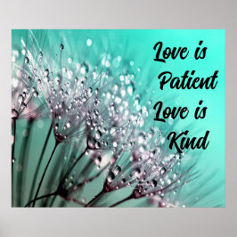 Póster Poster Wall Art Plata Cita botánica Dandelion