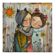 Poster Whimsical Best Friends