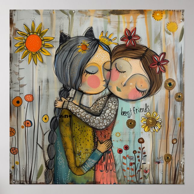 Póster Poster Whimsical Best Friends (Frente)