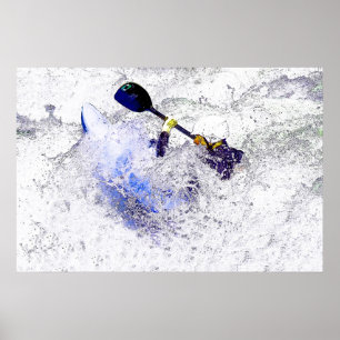 Póster Poster Whitewater Kayaking