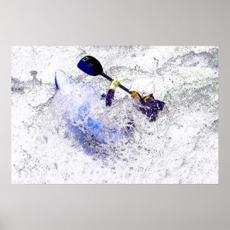 Póster Poster Whitewater Kayaking