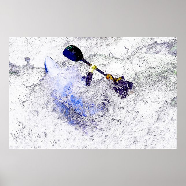 Póster Poster Whitewater Kayaking (Frente)