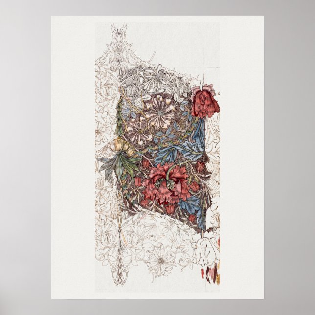 PÓSTER POSTER : WILLIAM MORRIS : HONEYSUCKLE + TULIP (Frente)