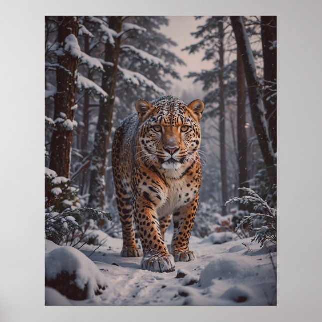 Póster Poster Winter Leopard (Frente)