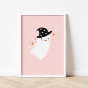 Póster Poster Witch Ghost Pink Halloween