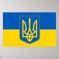 Poster with Flag of Ukraine