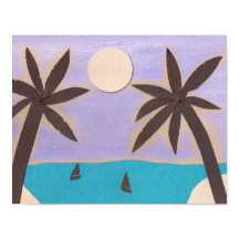 Poster with Palm Trees and a Turquoise Sea