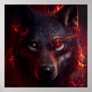 Póster Poster Wolf Fire