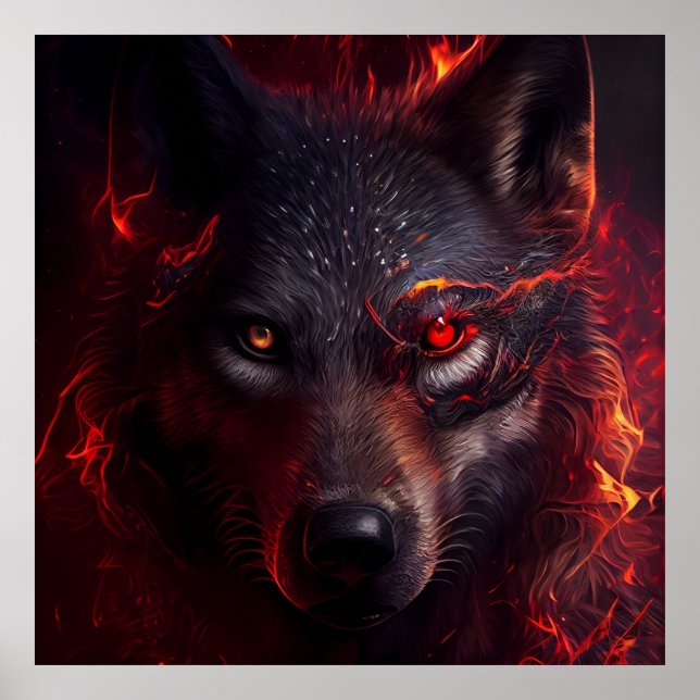 Póster Poster Wolf Fire (Frente)