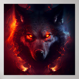 Póster Poster Wolf Fire
