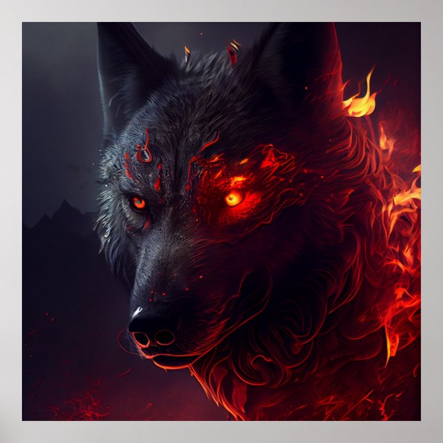 Póster Poster Wolf Fire (Frente)